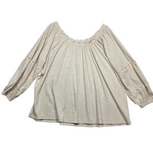 Lane Bryant Peasant Puff Sleeve Blouse Size 22/24